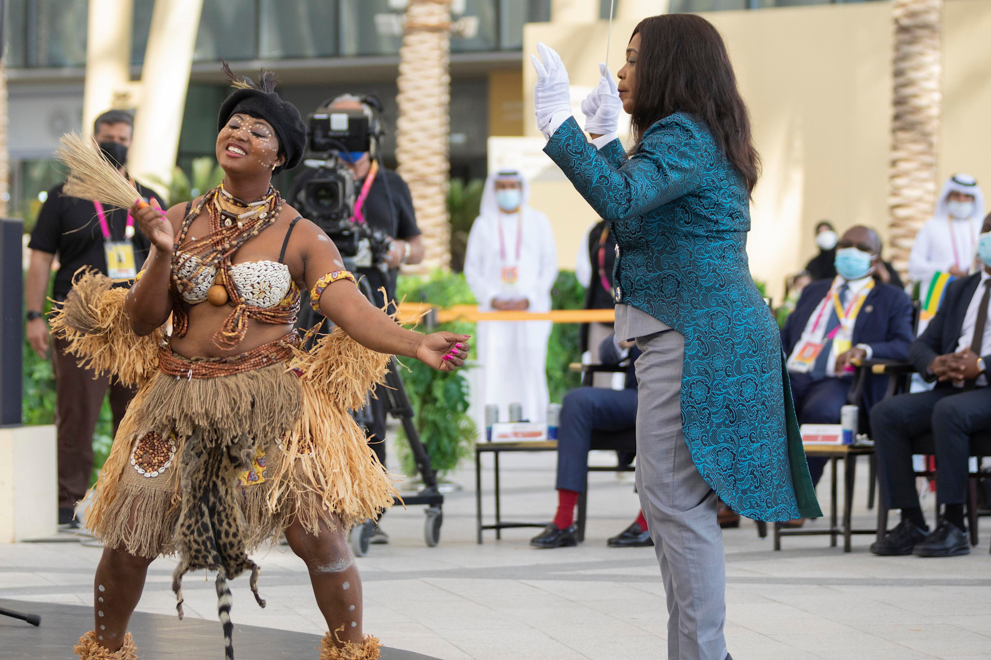 Cultural Performance by Gabonese Military Band during Gabon National Day Ceremony at Al Wasl m17549