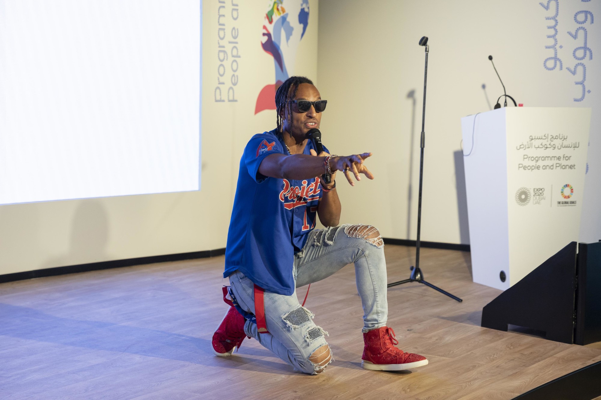Ay Young, producer, songwriter and UN Youth Leader performs during the Water-Food-Energy Summit at Nexus for People and Planet m34590