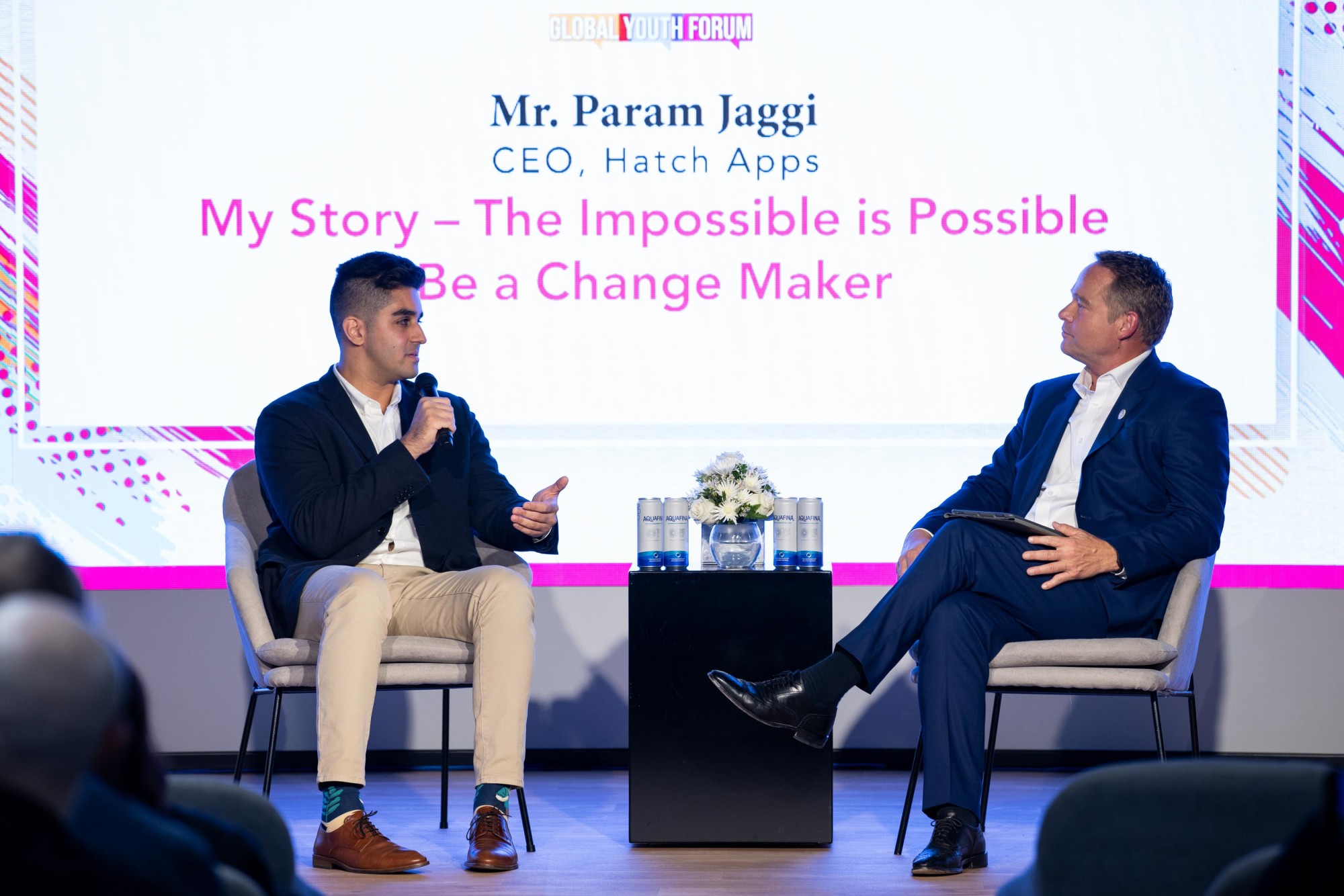 Param Jaggi, CEO of Hatch Apps speaks during the International Day of Tolerance, The Champions of Tolerance Programme at Nexus for People and Planet m10887