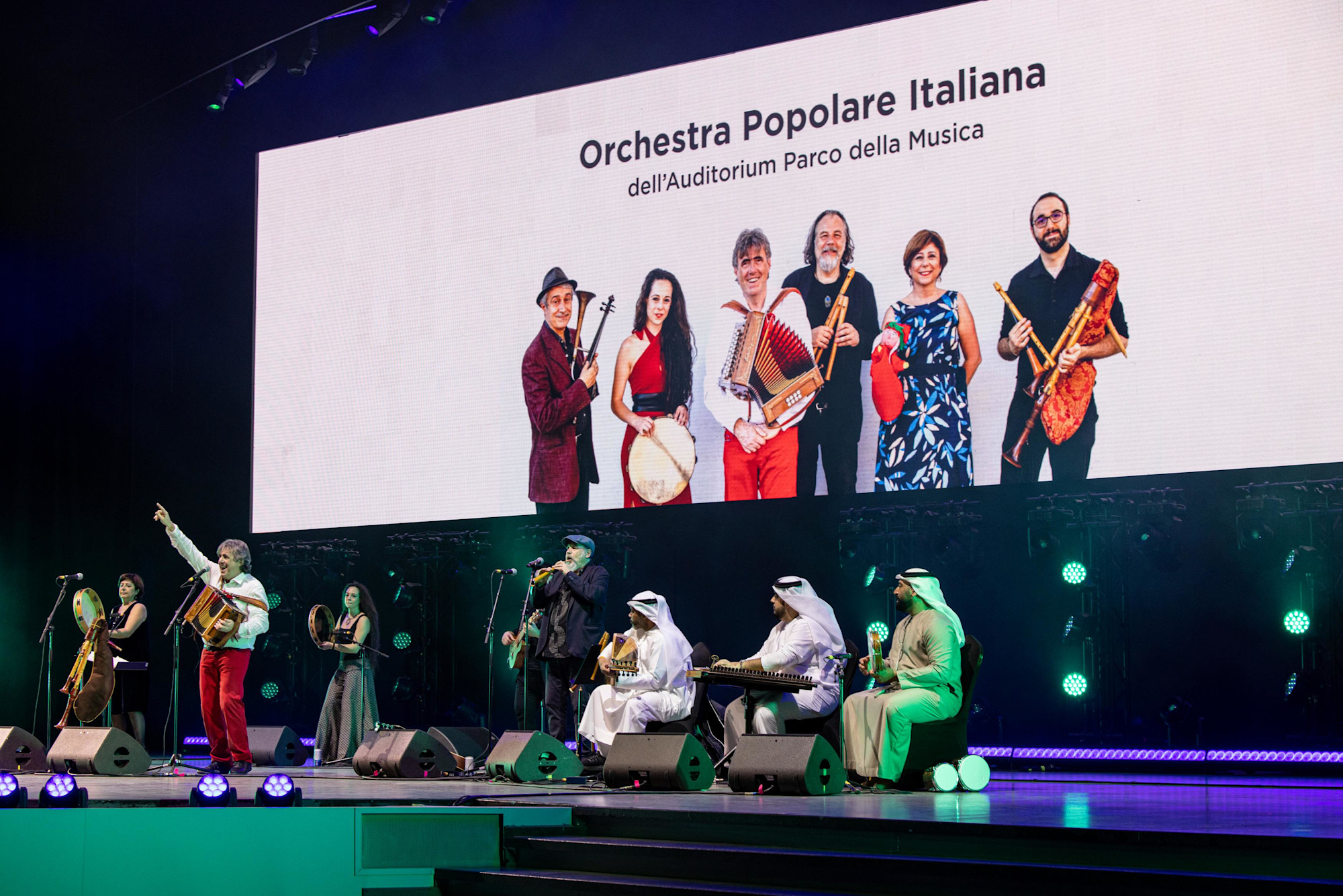 Ambrogio Sparagna & Orchestra Popolare Italiana perform at Dubai Millennium Amphitheatre m31948