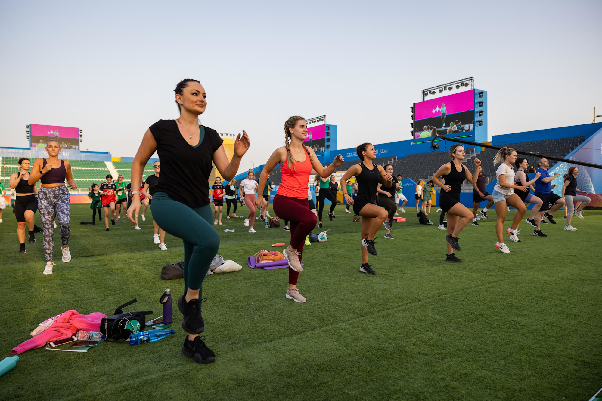 Visitors take part in the Maeve Madden Fitness Session & World Record Attempt at Expo Sports Arena & Festival Garden m64486