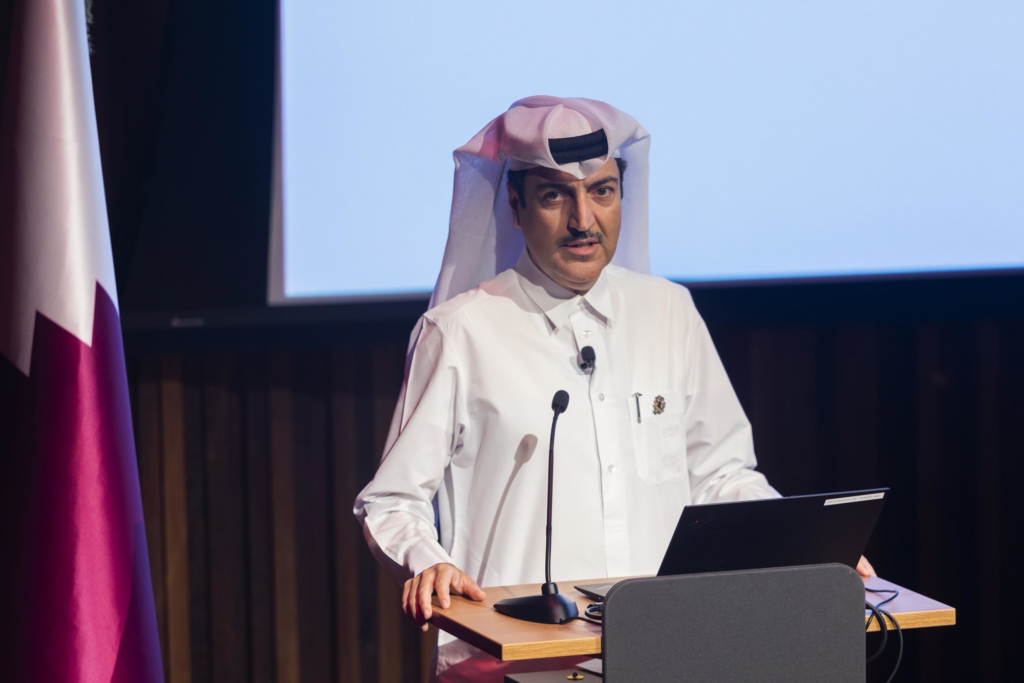 Mohammed Ali Alkhoori, Secretary General of Expo 2023 Doha speaks during Expo 2023 Doha, Qatar Horticultural launch event at Terra the Auditorium m14582