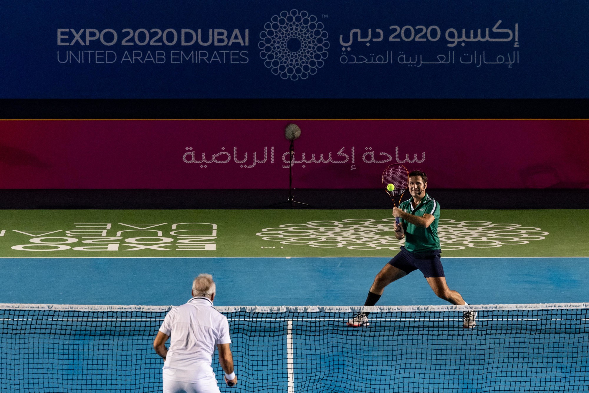 Men-s Exhibition Match between Mansour Bahram and Fabrice Santoro during World Tennis week at the Expo Sports Arena m52825