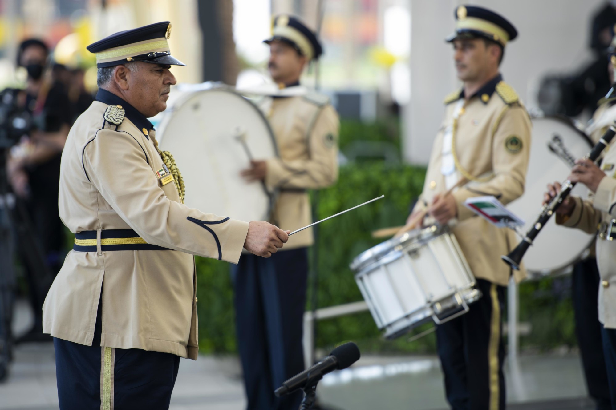 Marching Band performance during the League of Arab States Honour Day Ceremony in Al Wasl Plaza m25258