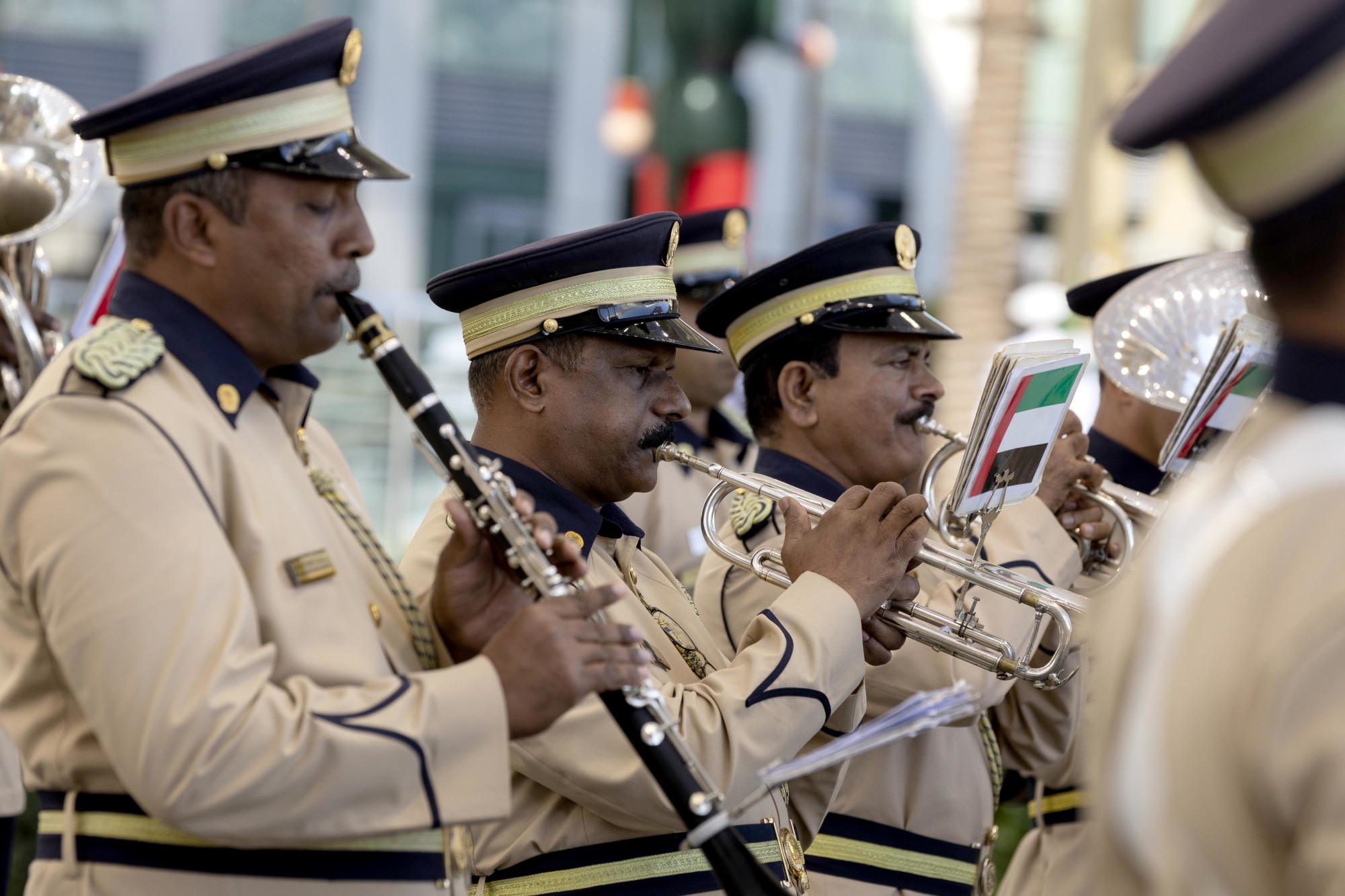Marching Band performance during the League of Arab States Honour Day Ceremony in Al Wasl Plaza m25242