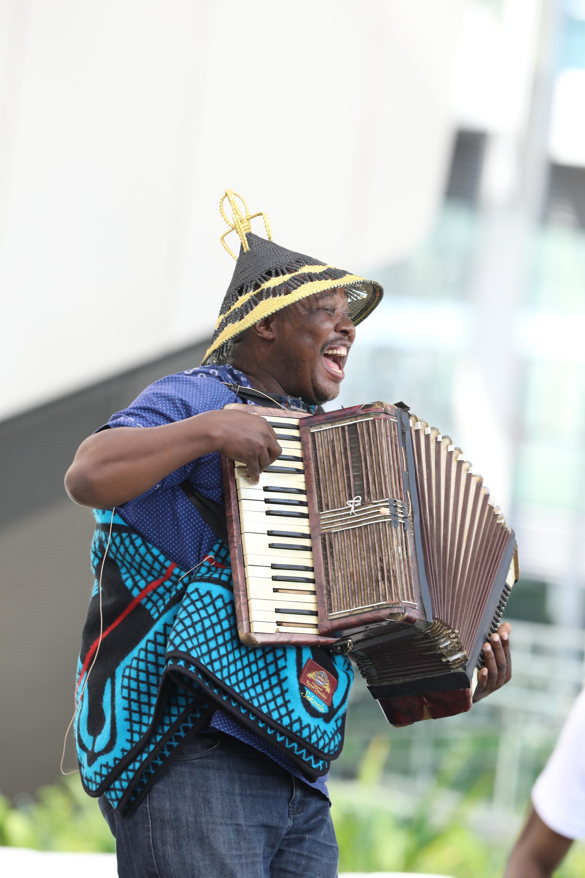 A cultural performer seen during the Kingdom of Lesotho National Day Ceremony in Al Wasl m6639