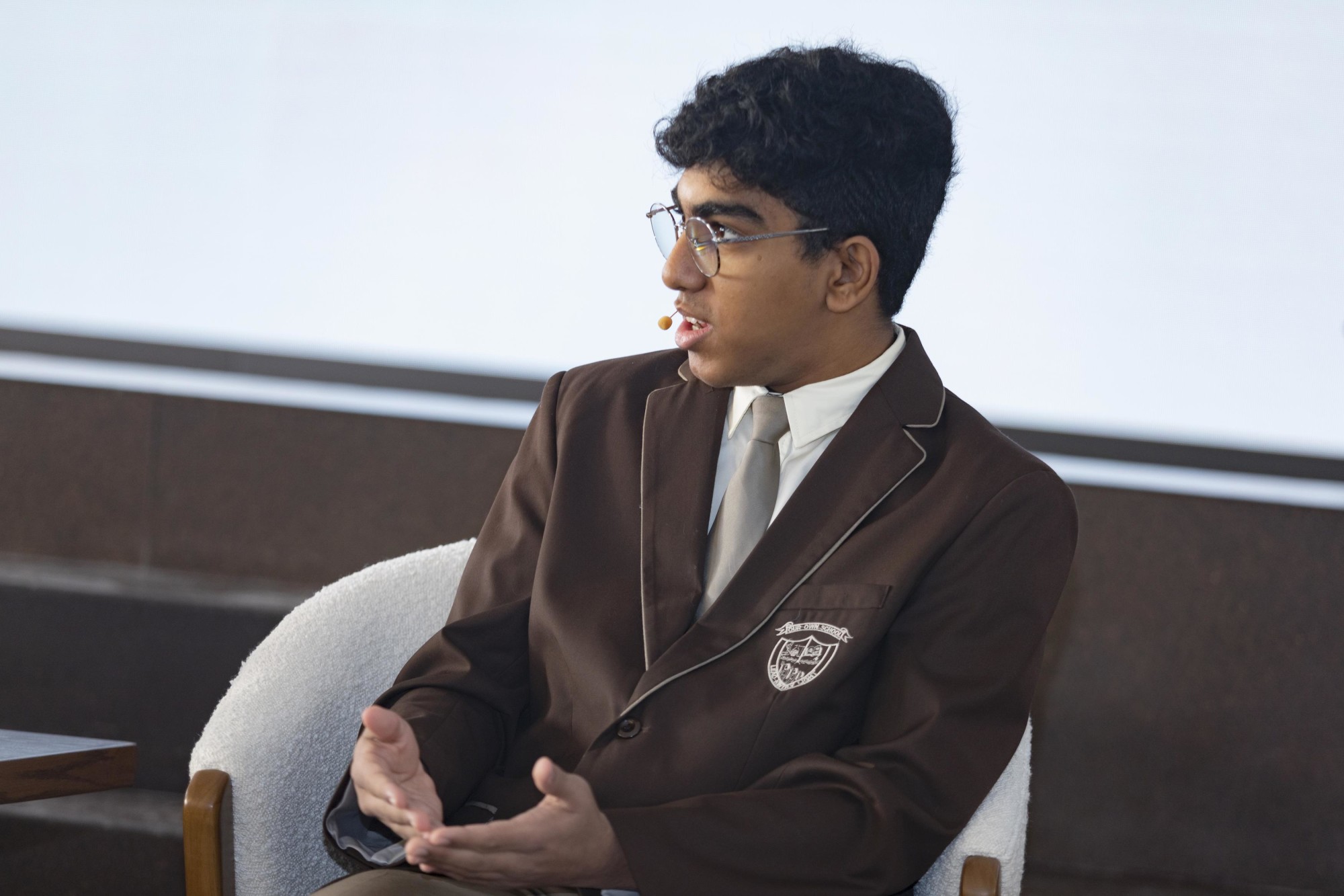 Achal Mohandas, GEMS Our Own English High School - Sharjah Boys’, Sharhjah during Next Gen World Majlis A Good Place to Work Balancing personal and professional lives at the Portugal Pavilion m44505