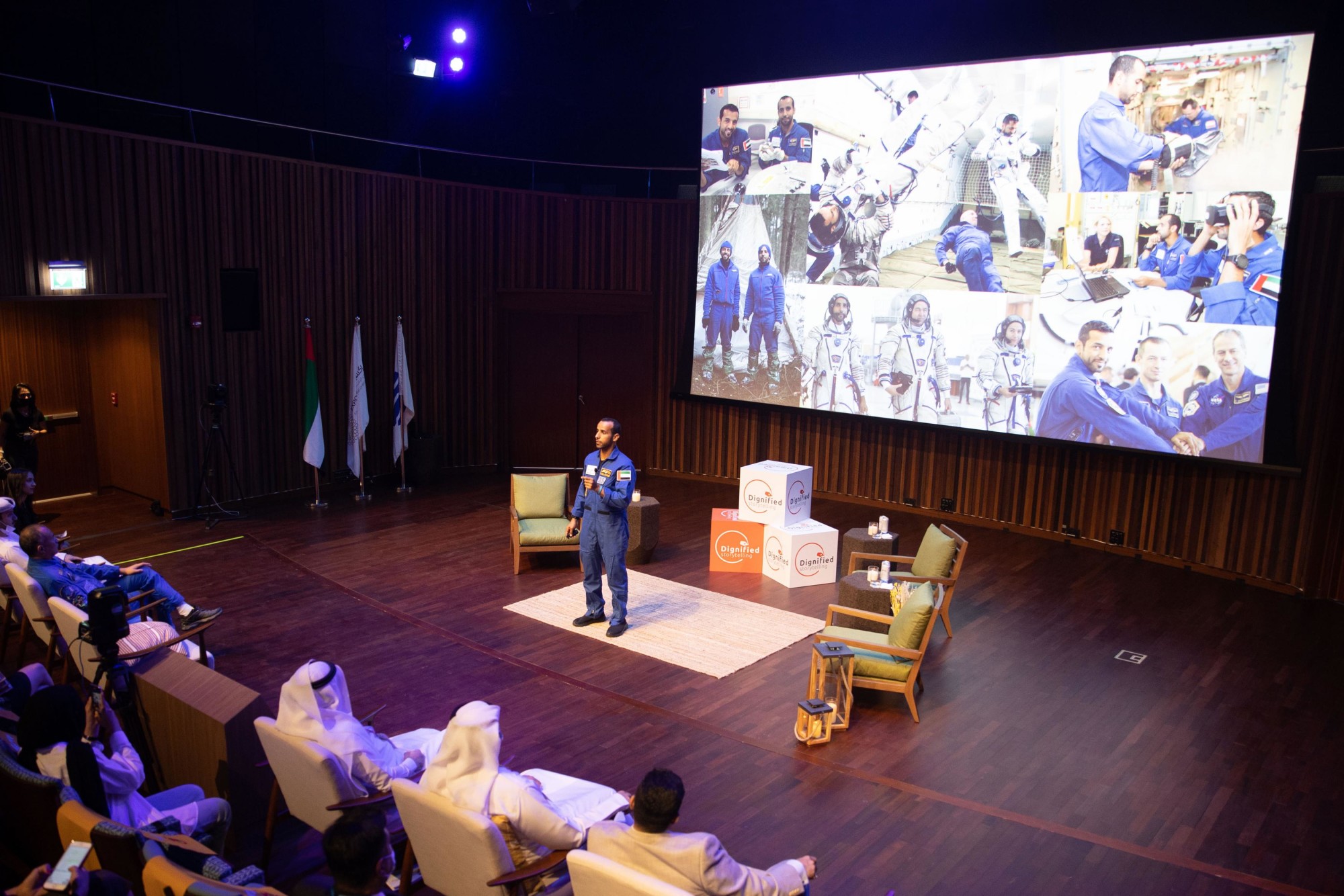 Emirati astronaut Hazza Al Mansouri during Dignified Storytelling Stories of Great Ambition and Hope Web Image m4914