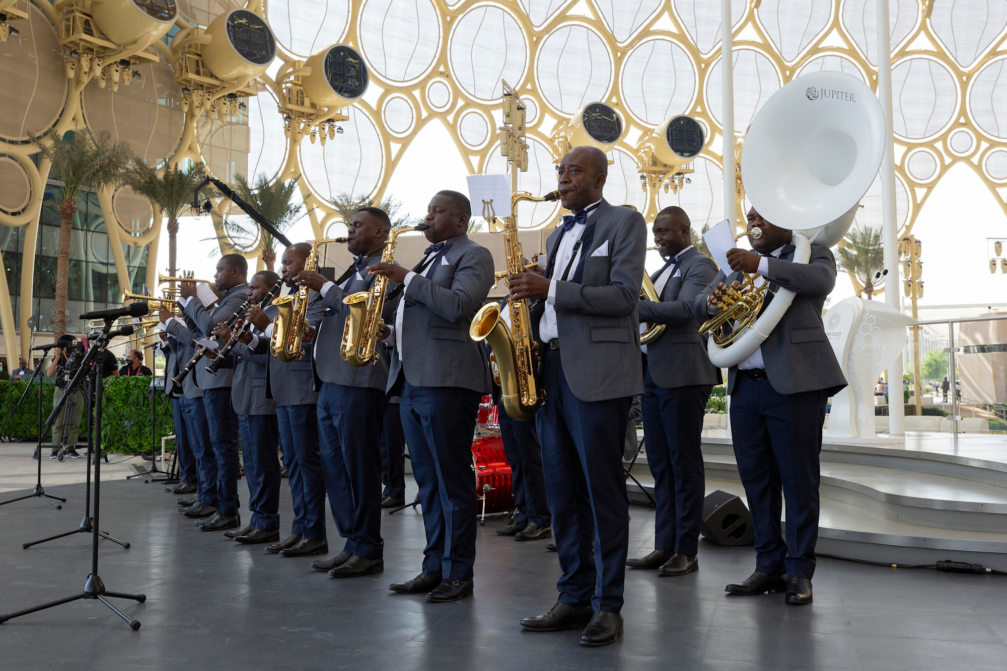 Cultural Performance by Gabonese Military Band during Gabon National Day Ceremony at Al Wasl m17552