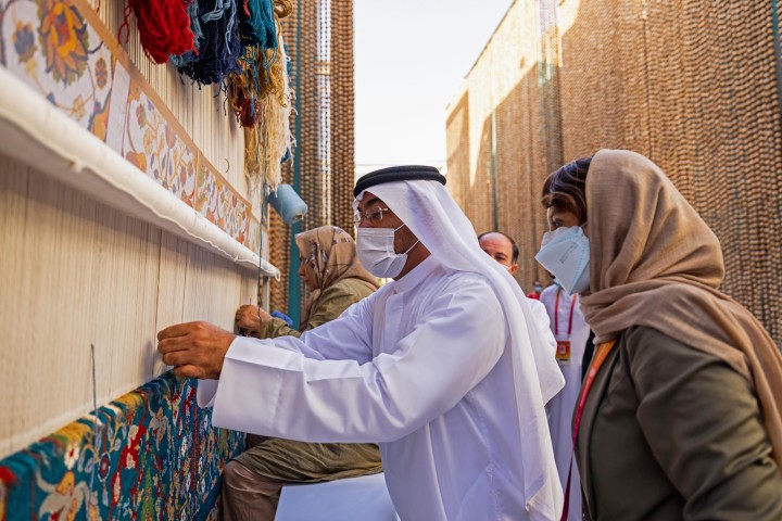 H E Ahmed Ali Al Sayegh Minister of State for the UAE visits the Iran Pavilion Web Image m12708