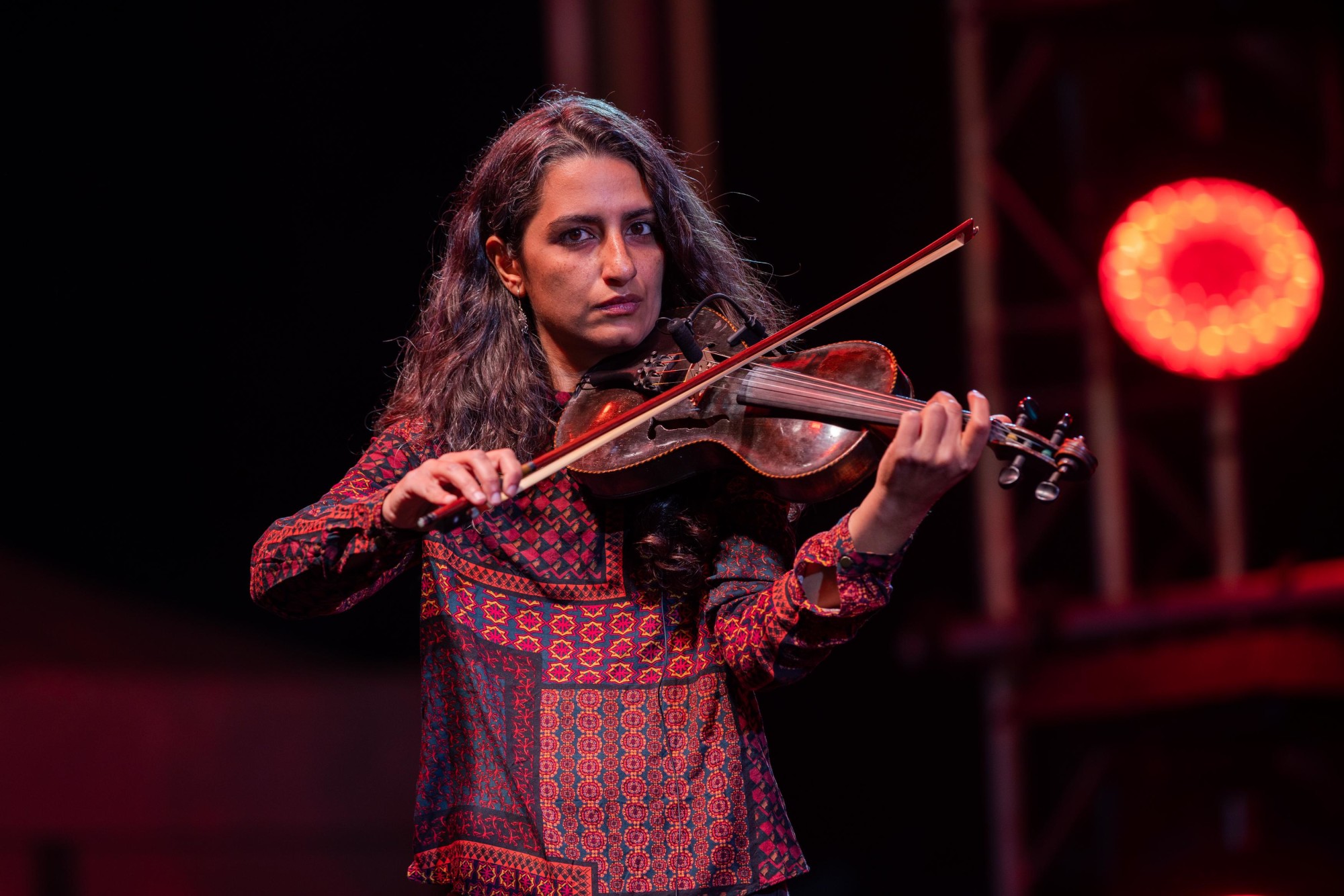 A member of Tania Saleh band performs during We, The Women Festival at Festival Garden m60049