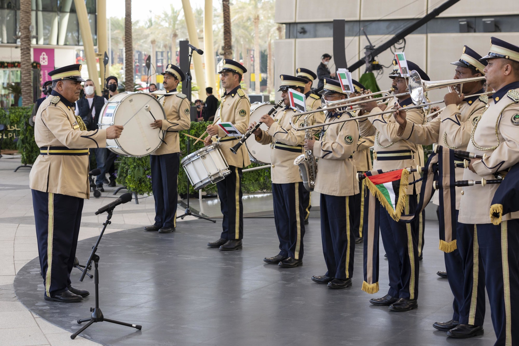 Marching Band performance during the League of Arab States Honour Day Ceremony in Al Wasl Plaza m25250