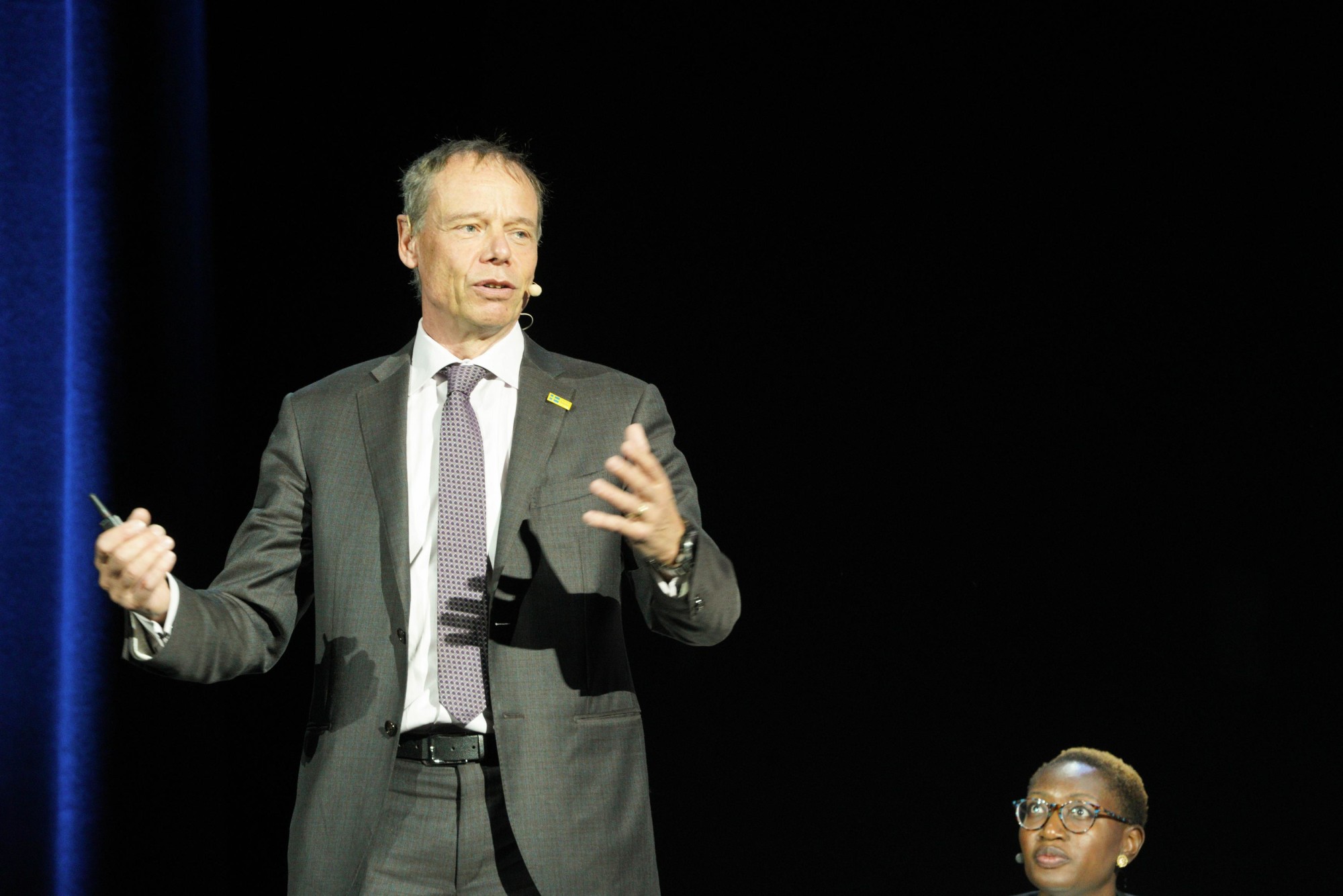 Swedish physicist and an ESA astronaut Christer Fuglesang speaks at Space Week event at Dubai Exhibition Centre Web Image m5