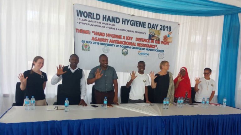 Erick fourth left,during the symposium organized by RBA Initiative during world hand hygiene day 2019