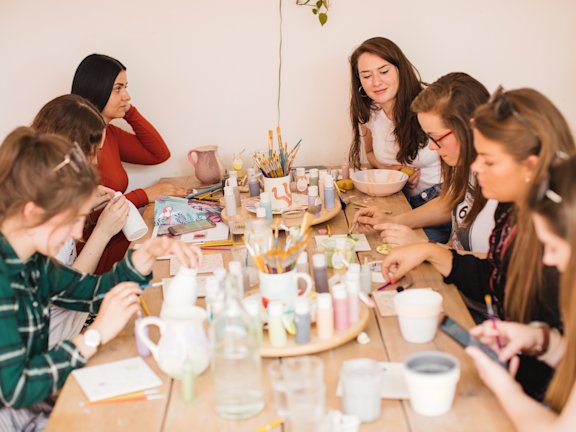 Bristol meet up - pottery painting. Credit Ruby Walker-2