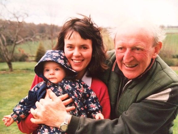 Beth as a baby with her mum and grandad. Credit Beth French