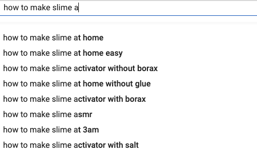 YouTube autocomplete