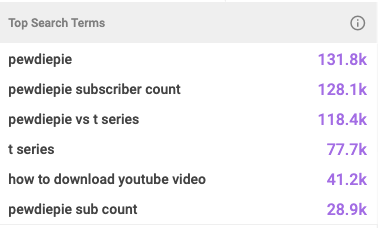 Top Search Terms vidIQ Channel Audit