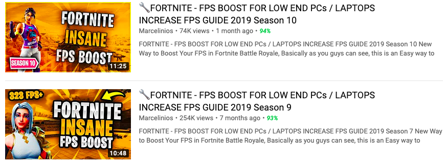 Fortnite FPS Content YouTube
