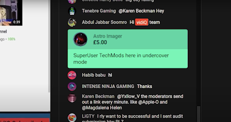 YouTube Super Chats
