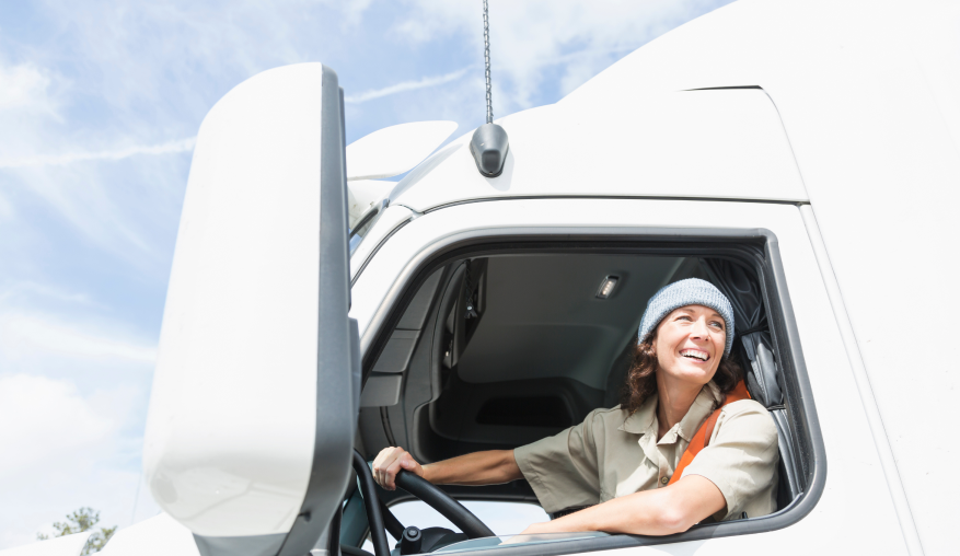 Happy truck driver