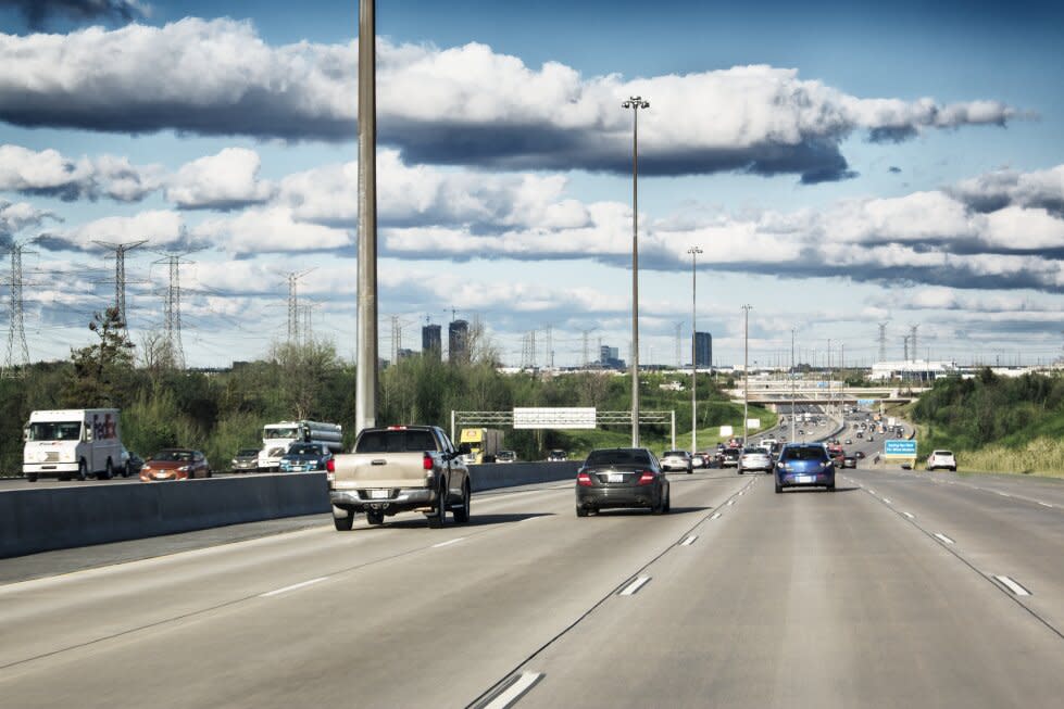 Driving eastbound towards Pine Valley Drive.