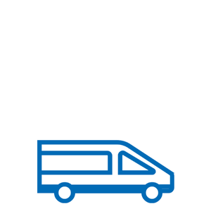 Blue icon of a medium vehicle