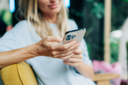 Woman on iPhone