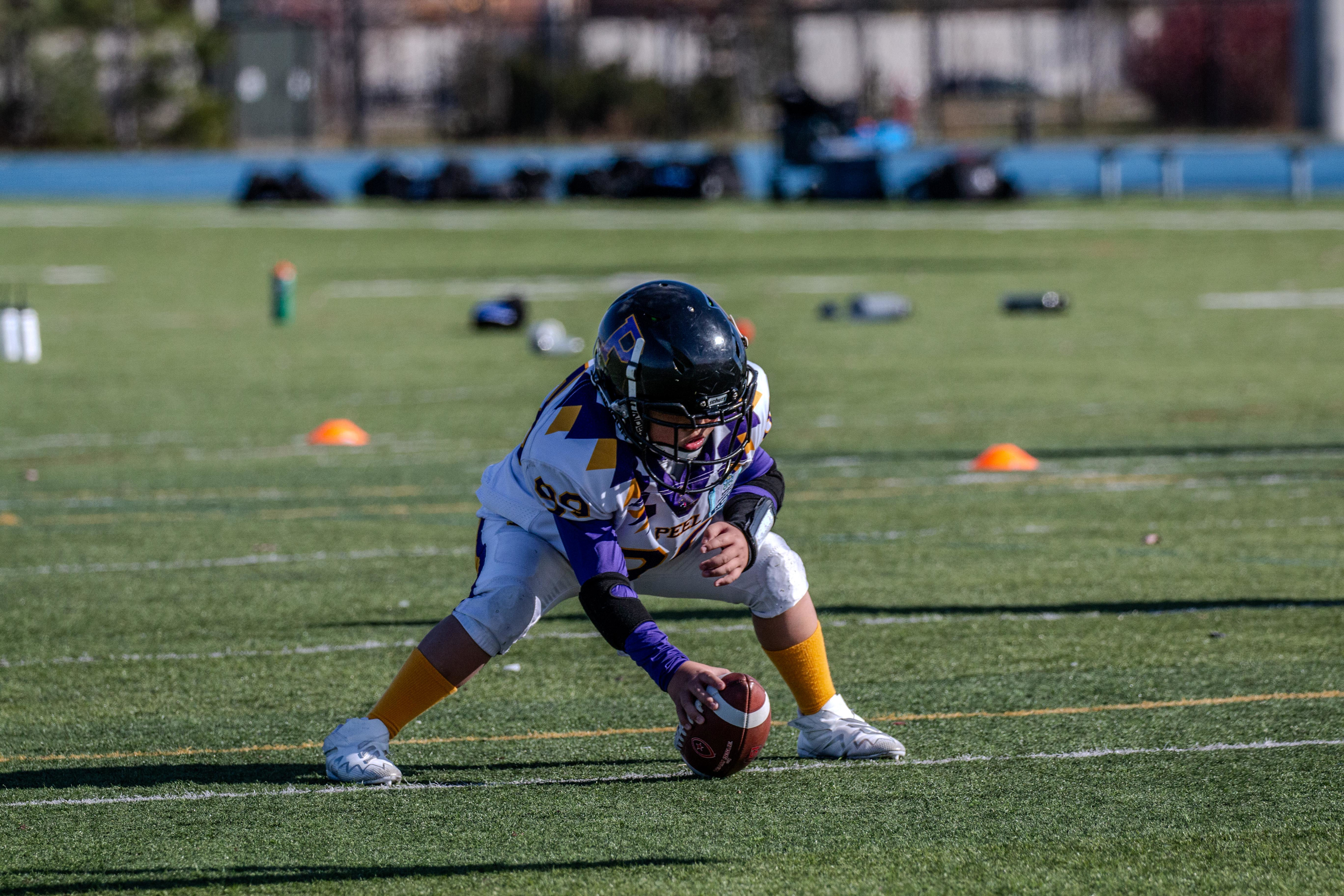 A child playing football