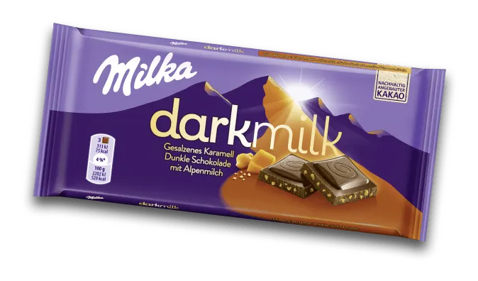 Produktbild Milka darkmilk Gesalzenes Karamell