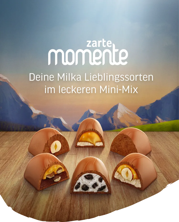 Bannerbild Milka Zarte Momente - Deine Milka Lieblingssorten im  leckeren Mini-Mix