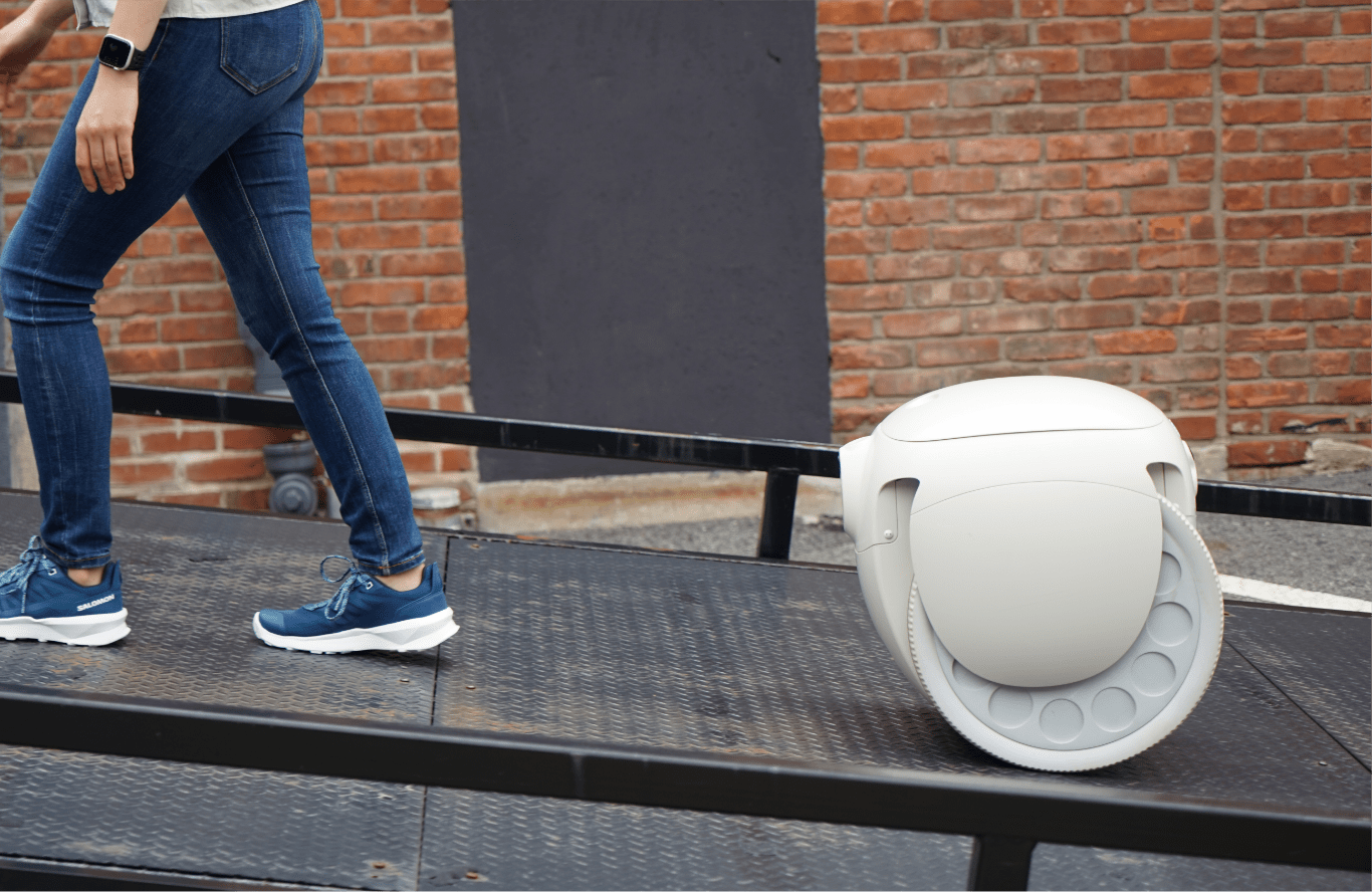 robot going up an incline ramp