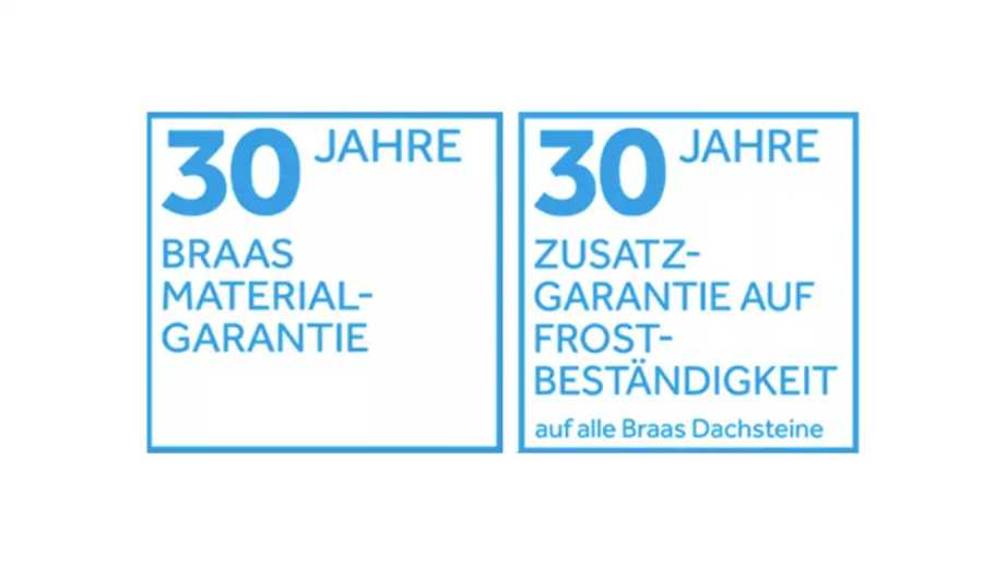 Braas Garantie-Icons für Betonziegel