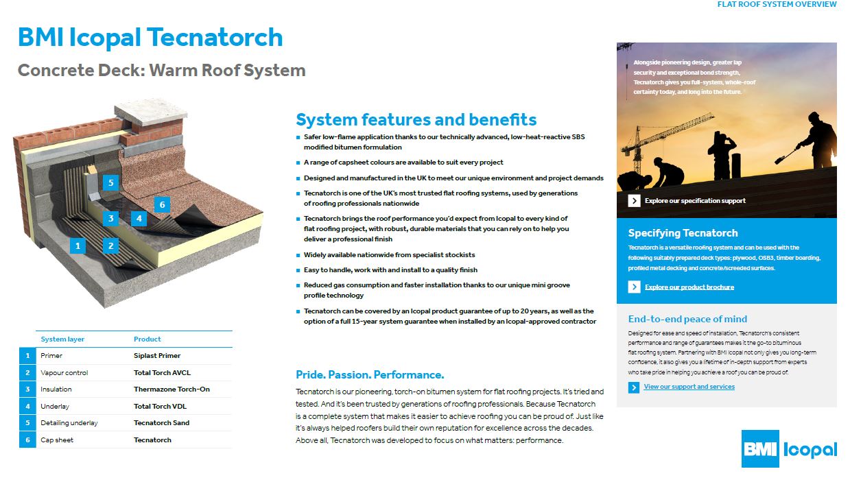 Tecnatorch Warm Roof System Image