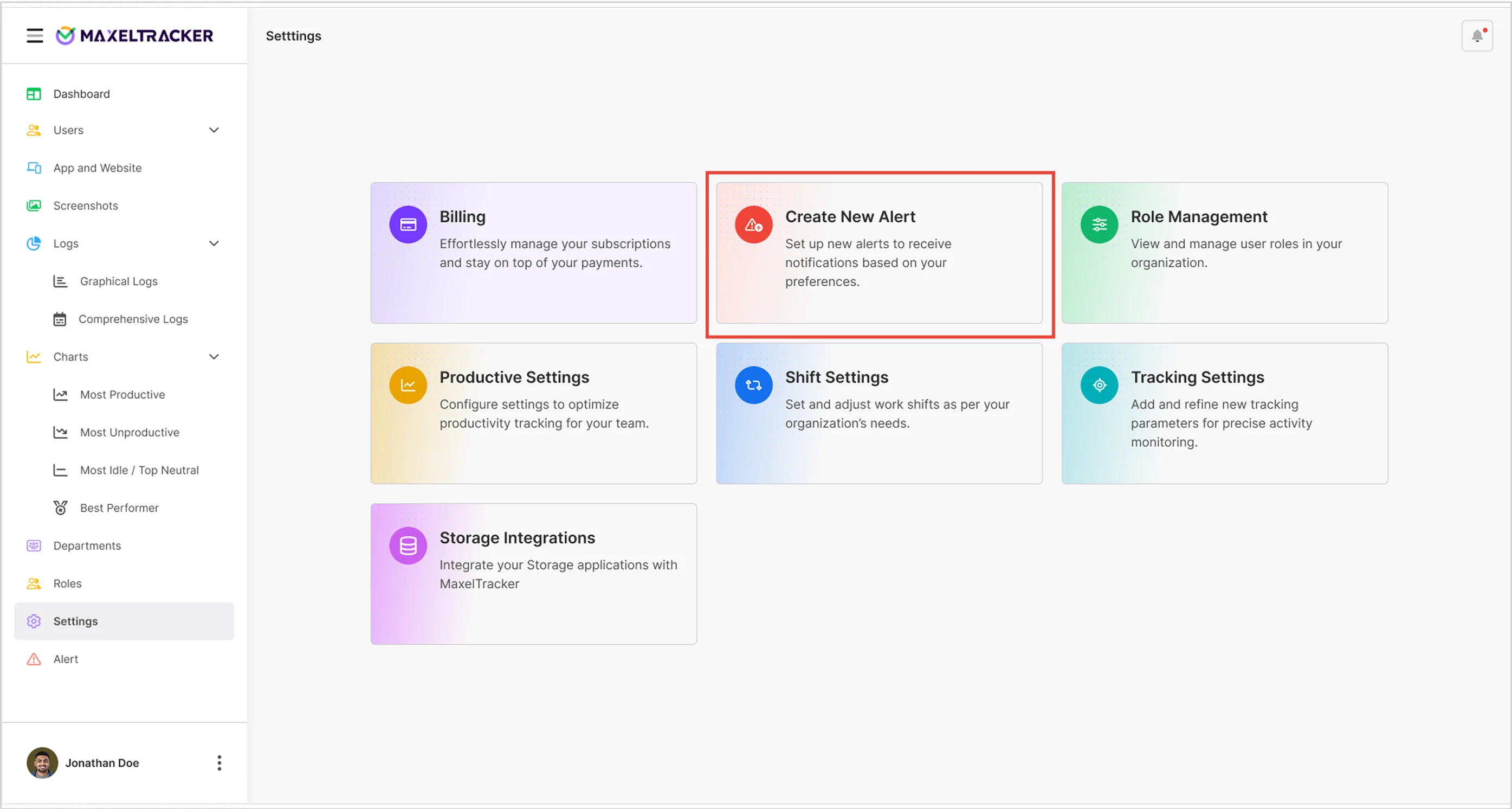 Setting - Create New Alert