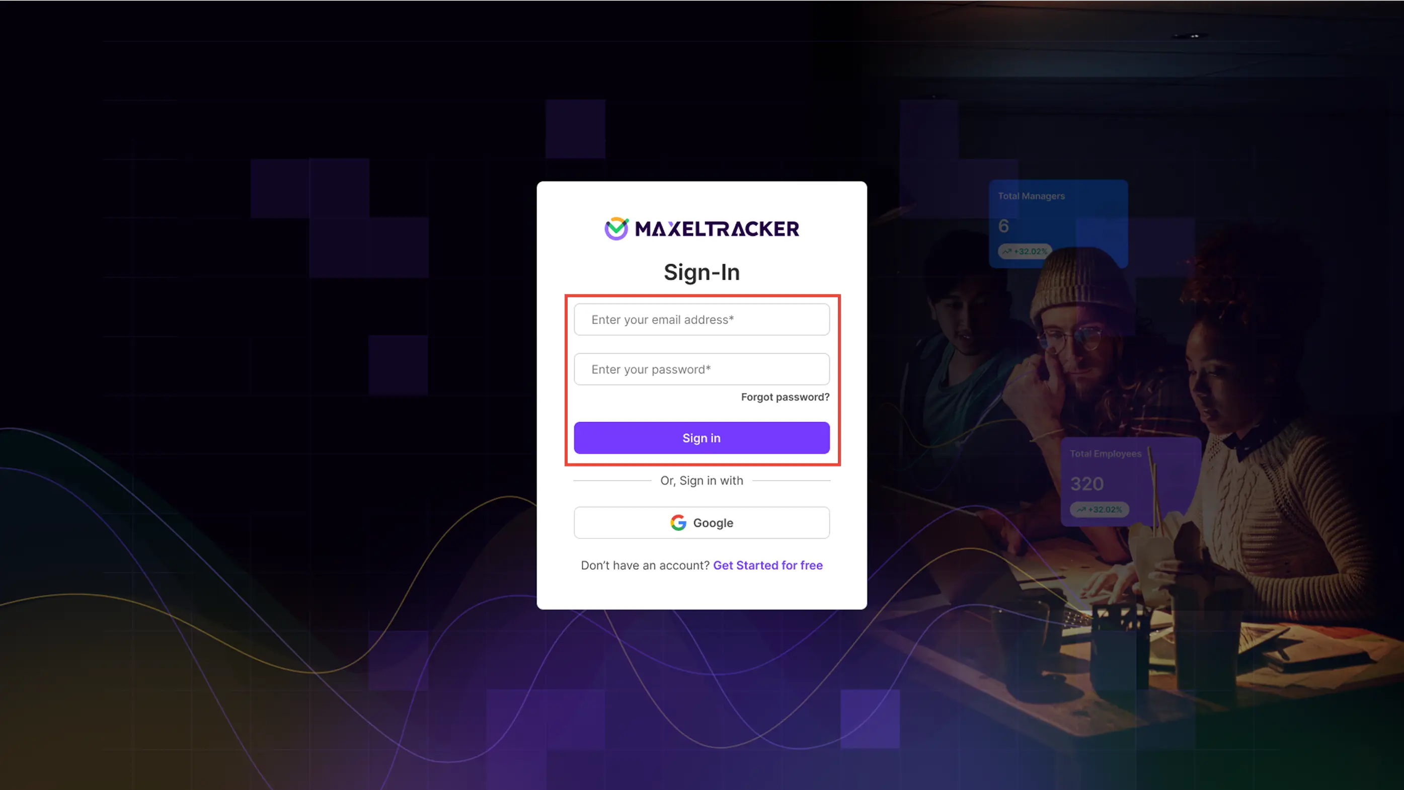 MaxelTracker Sign In