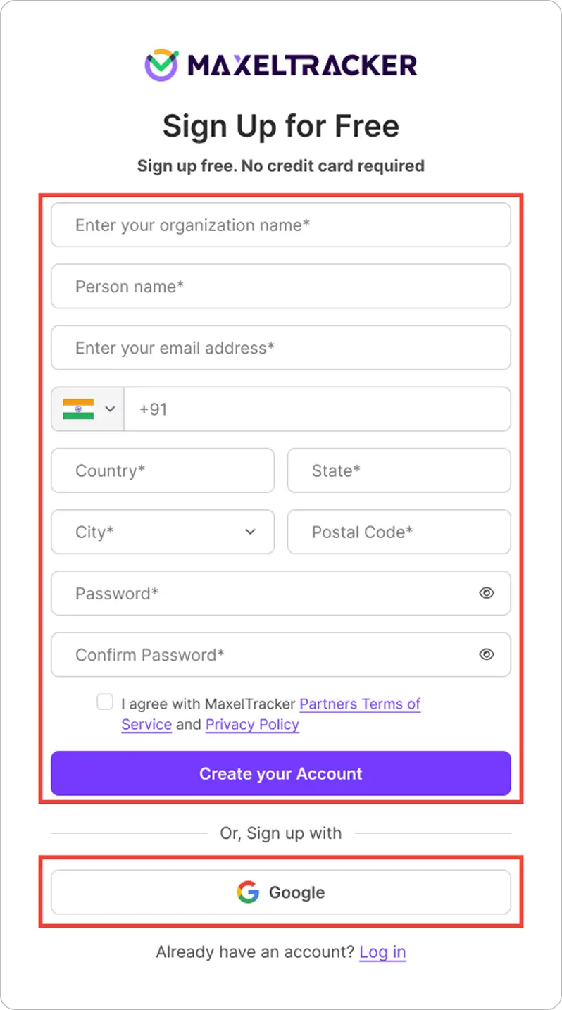 SingUp for free