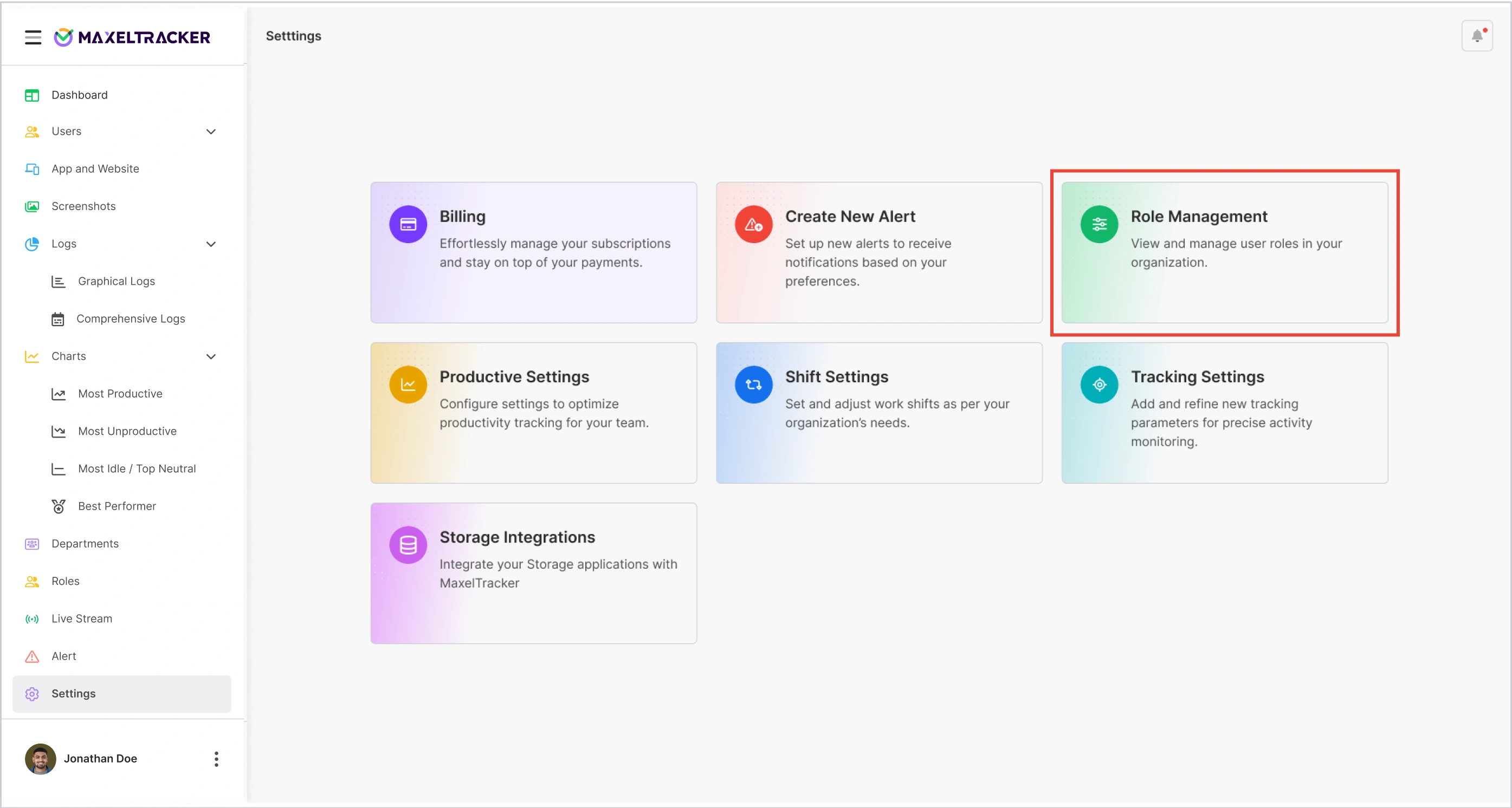 Setting - Role Tracking Settings