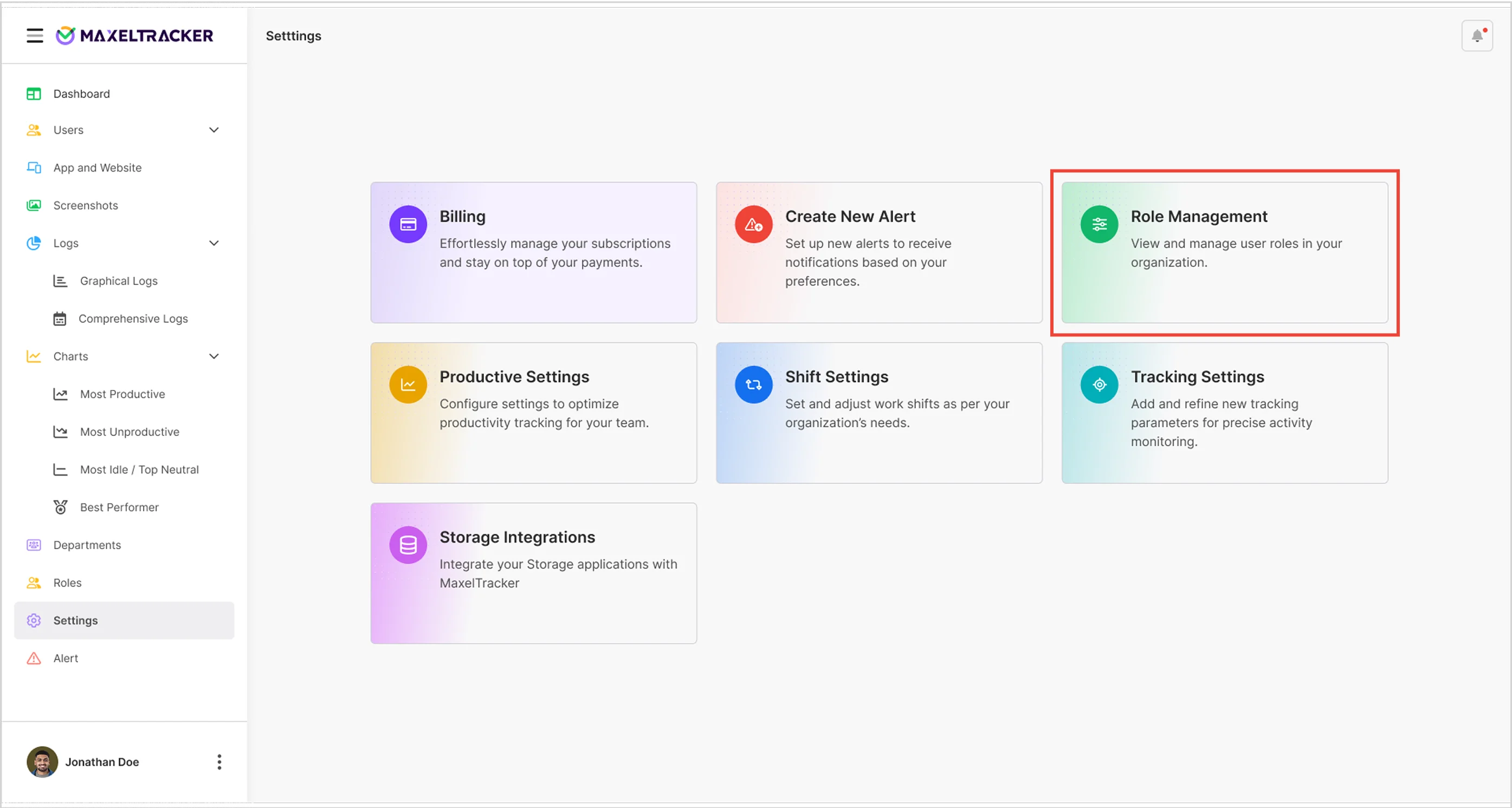 Setting - Role Tracking Settings