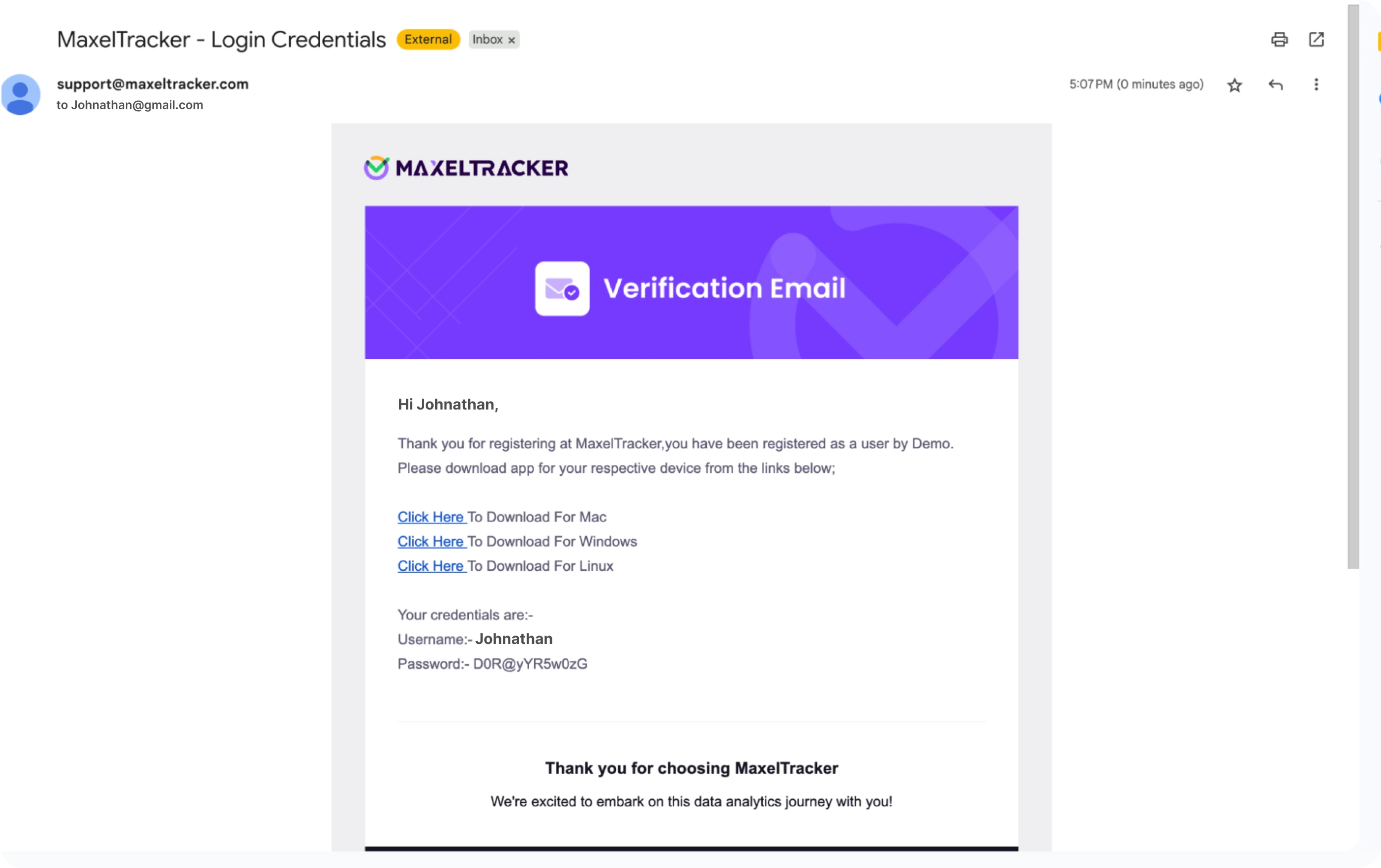 Step-4: Verification Email