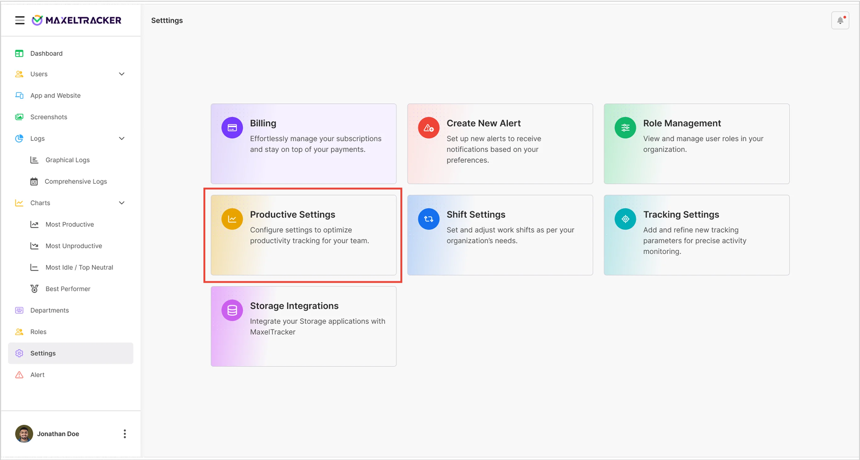 Setting - Productivity Settings