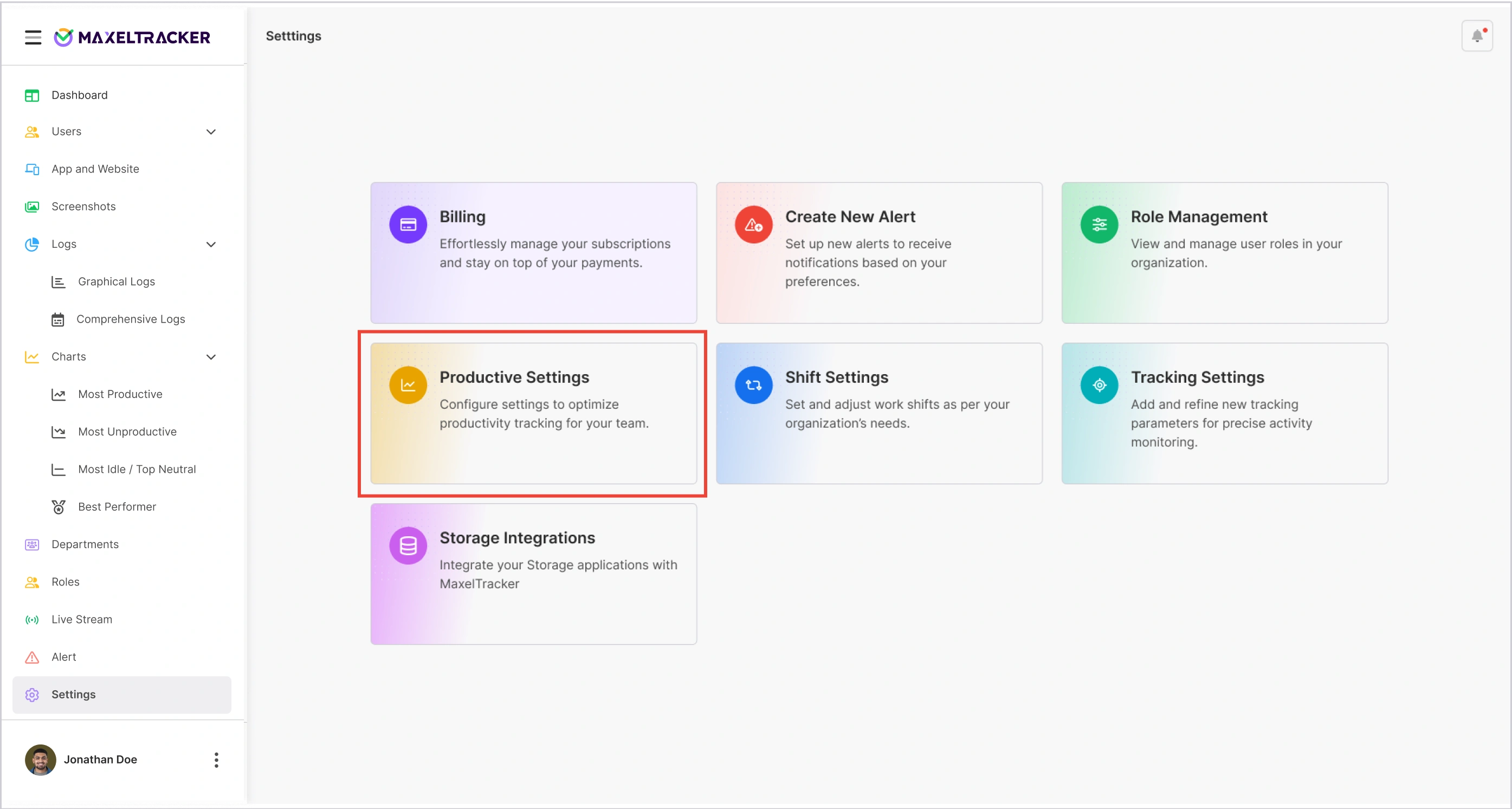 Setting - Productivity Settings
