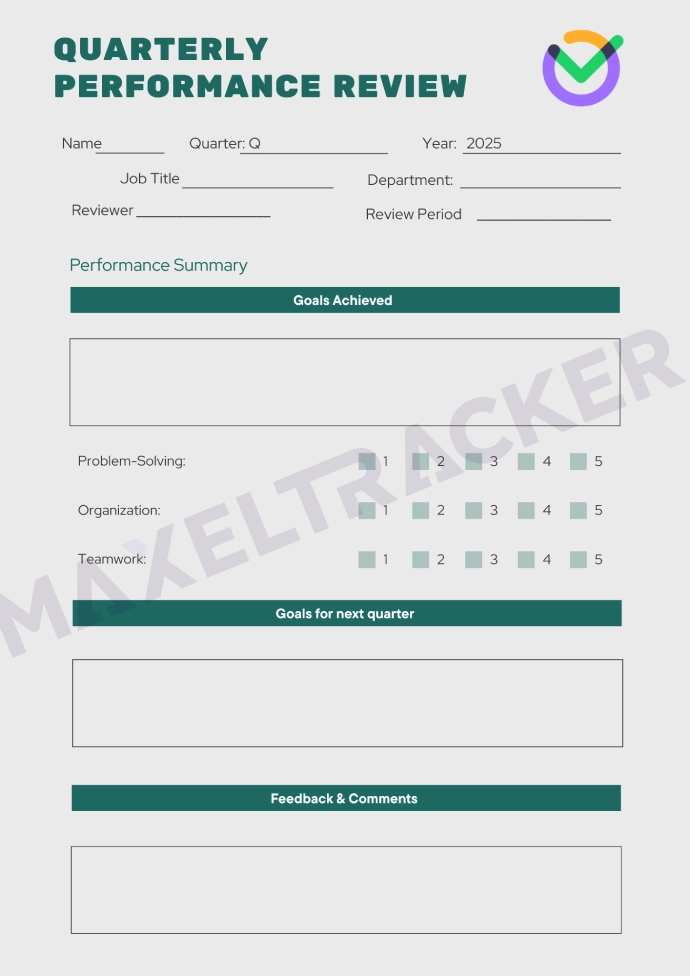 Quarterly Performance Review Template