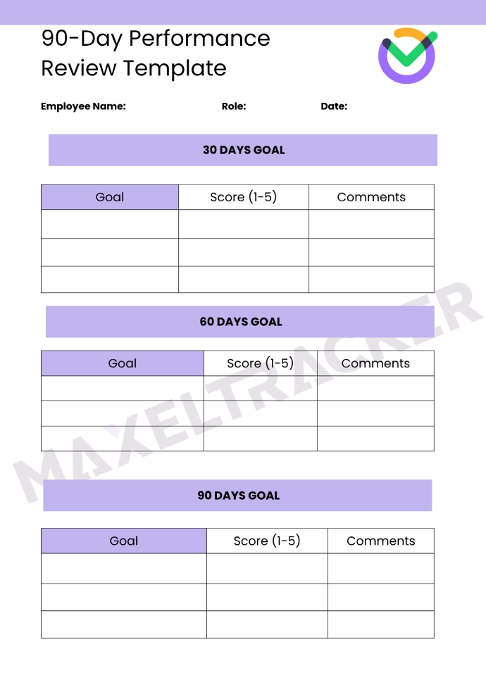 90-Day Performance Review Template