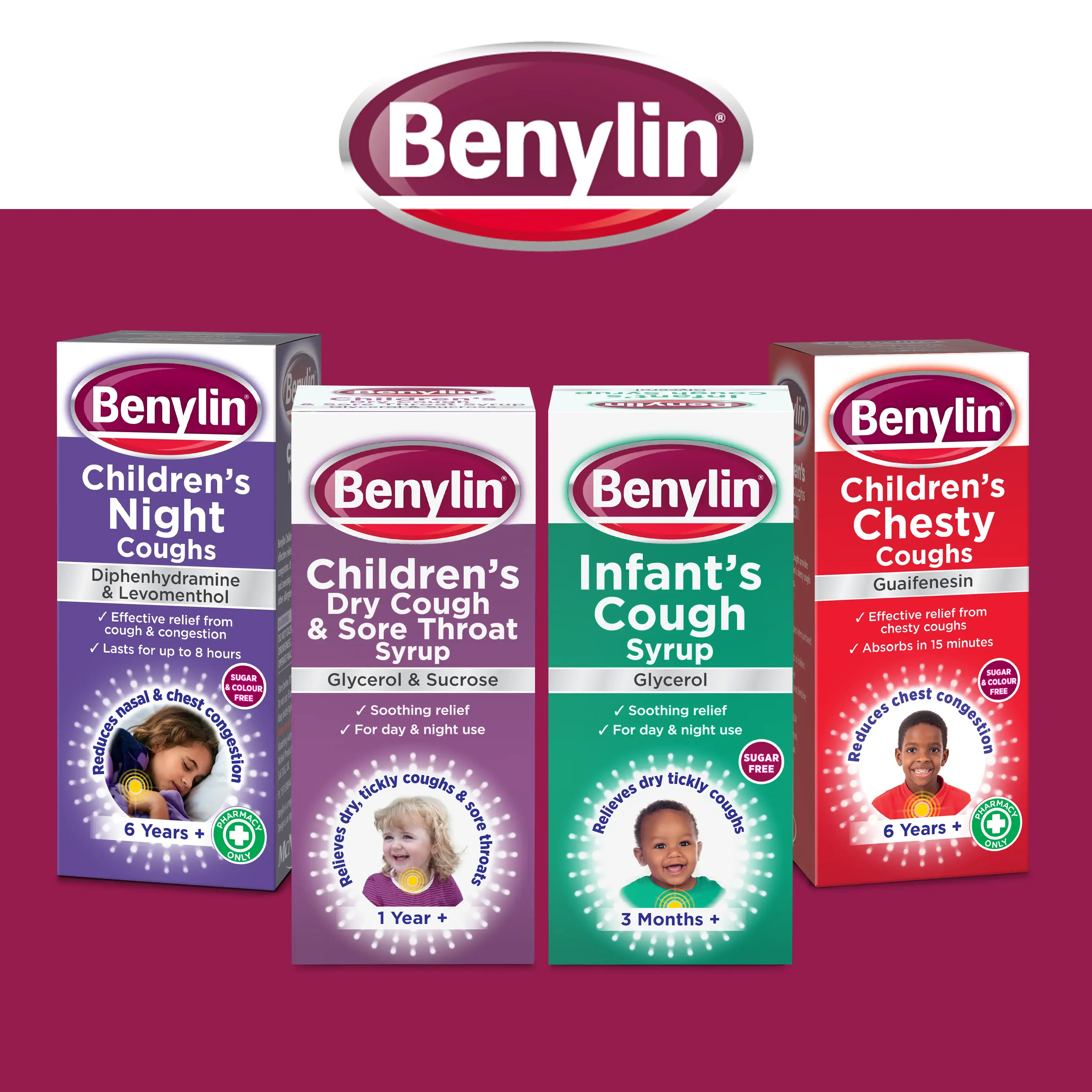 Image showing Benylin's range of products for Children