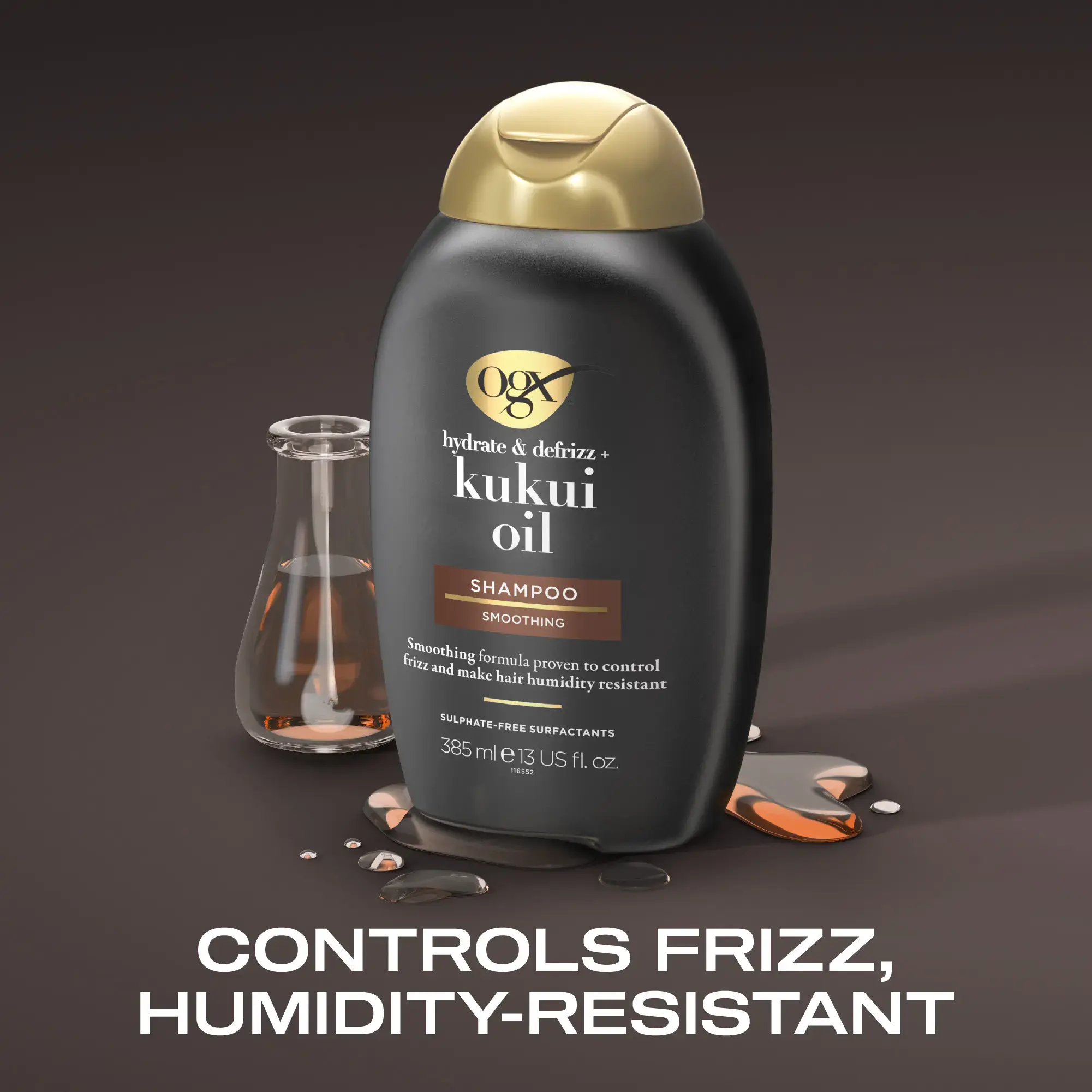 OGX Hydrate & Defrizz+ Kukui Oil Shampoo 385ml  | OGX® Beauty