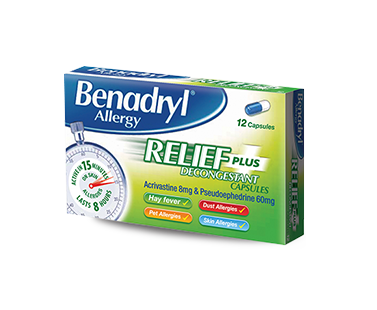 BENADRYL® Allergy Relief Plus Decongestant 1