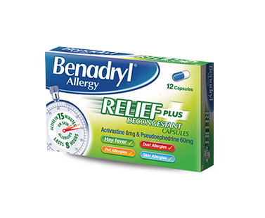 BENADRYL® Allergy Relief Plus Decongestant 1