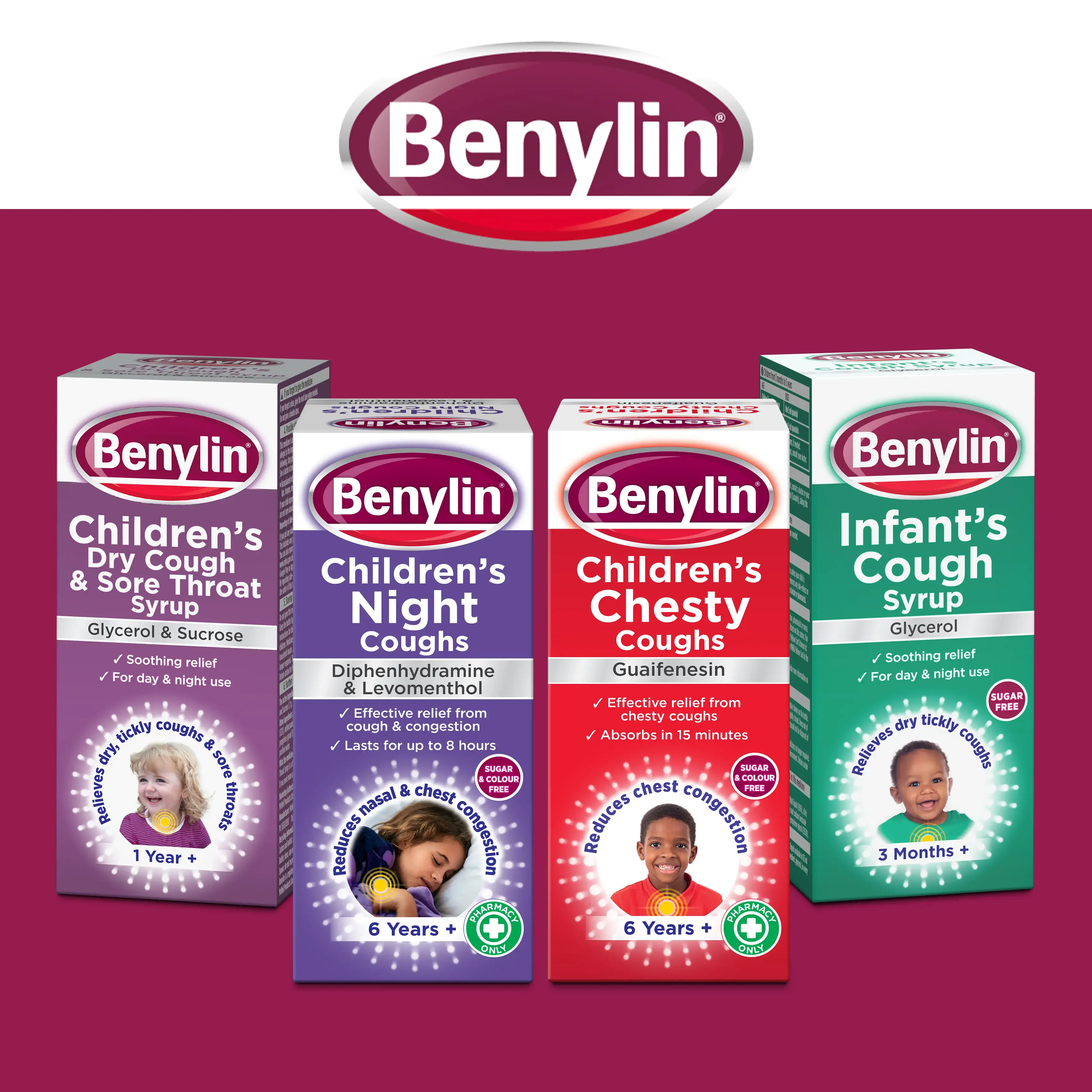 Image showing Benylin's range of products for Children