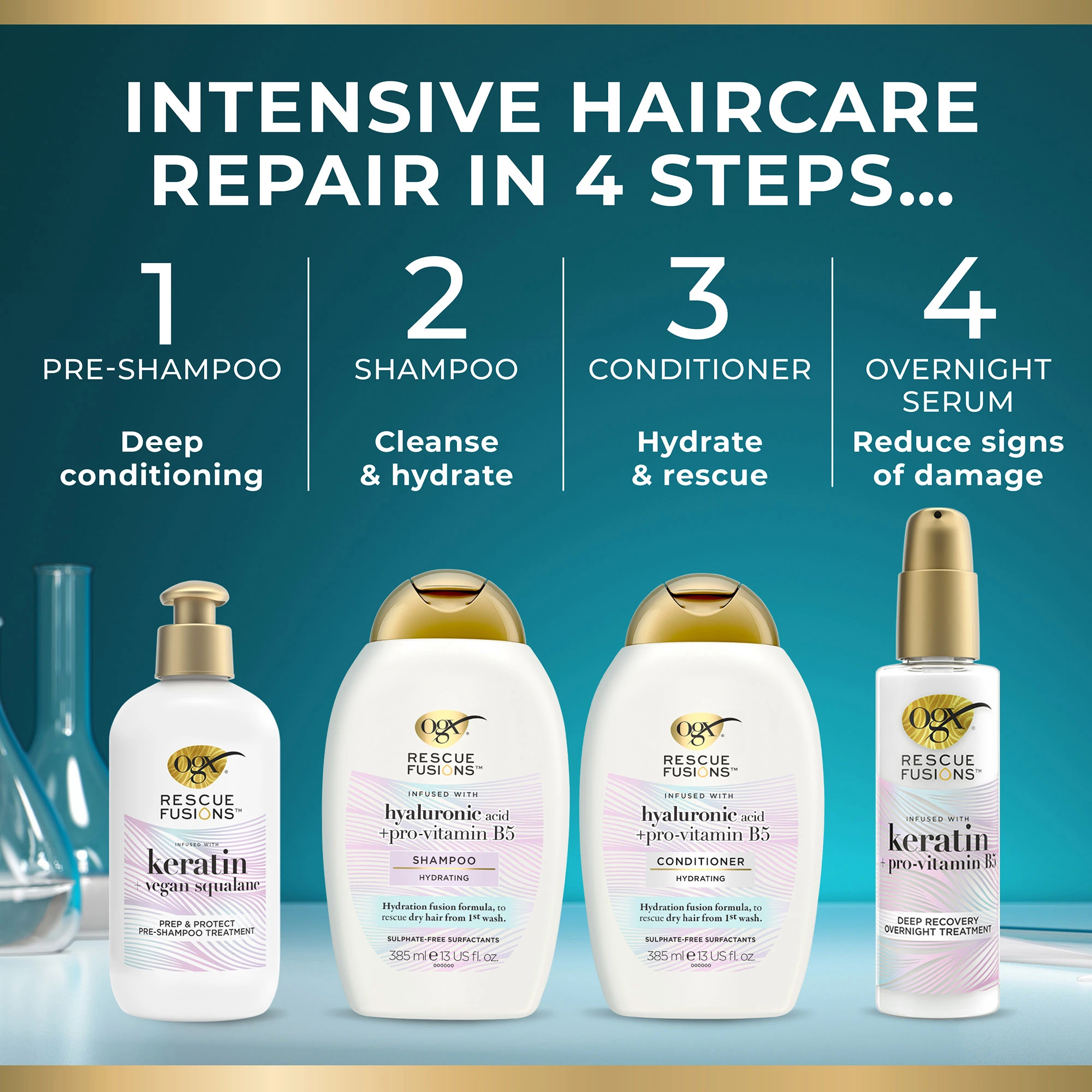 OGX Rescue Fusions Prep & Protect Pre-shampoo Treatment, 250ml  | OGX® Beauty